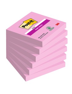 Cf. 6pz 90 foglietti Post-it® Super Sticky 76x76mm 654-6SS rosa 7100259225 POST-IT BLOCCHI ADESIVI-DISPENSER