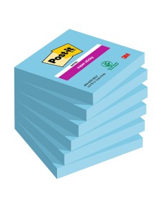 Cf. 6pz 90 foglietti Post-it® Super Sticky 76x76mm 654-6SS blu 7100263845