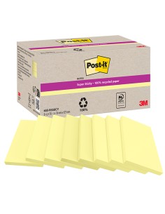 Cf. 8pz blocco 70fg Post-it®SuperSticky carta riciclata 76x127mm 622R-SS8CY gial 7100374543