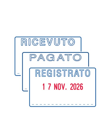 Timbro Professional 4.0 5430 DATARIO 3 testi + RICEVUTO/PAGATO/REGISTRATO autoin 131659 TRODAT TIMBRI AUTOINCHIOSTRANTI