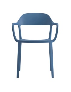 Seduta attesa Mina con braccioli  in PP blu MIN/BR/BL