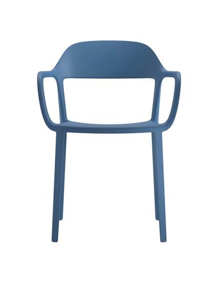 Seduta attesa Mina con braccioli  in PP blu MIN/BR/BL