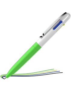 Penna a sfera Take 4 a quattro colori punta M fusto verde fluo Schneider P138124