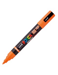 Marcatore Uni Posca PC5MBR punta brush 1.0 - 4.0mm arancio Uni Mitsubishi M PC5MBR AC UNI MITSUBISHI A BASE D'ACQUA