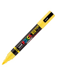Marcatore Uni Posca PC5MBR punta brush 1.0 - 4.0mm giallo Uni Mitsubishi M PC5MBR G UNI MITSUBISHI A BASE D'ACQUA