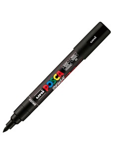 Marcatore Uni Posca PC5MBR punta brush 1.0 - 4.0mm nero Uni Mitsubishi M PC5MBR N UNI MITSUBISHI A BASE D'ACQUA