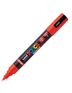 Marcatore Uni Posca PC5MBR punta brush 1.0 - 4.0mm rosso Uni Mitsubishi M PC5MBR R UNI MITSUBISHI A BASE D'ACQUA