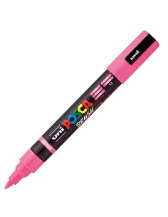 Marcatore Uni Posca PC5MBR punta brush 1.0 - 4.0mm rosa Uni Mitsubishi M PC5MBR RA UNI MITSUBISHI A BASE D'ACQUA