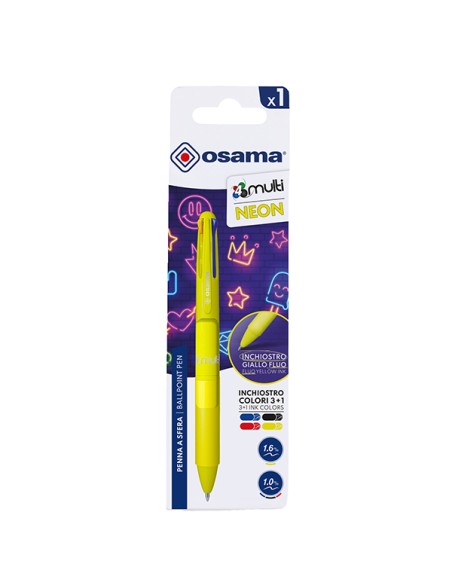 Penna sfera 4 colori 4 Multi 1.0mm giallo neon OSAMA OW 84045542