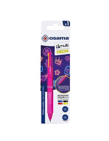 Penna sfera 4 colori 4 Multi 1.0mm fucsia neon OSAMA OW 84045573
