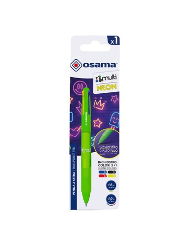 Penna sfera 4 colori 4 Multi 1.0mm verde neon OSAMA OW 84045603