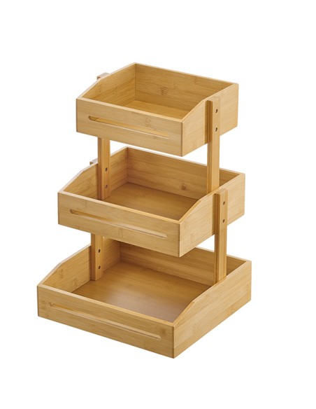Espositore buffet 3 piani 33x30x41cm bamboo naturale Leone S0138