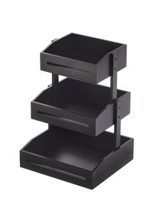 Espositore buffet 3 piani 33x30x41cm bamboo nero Leone S0138.Z