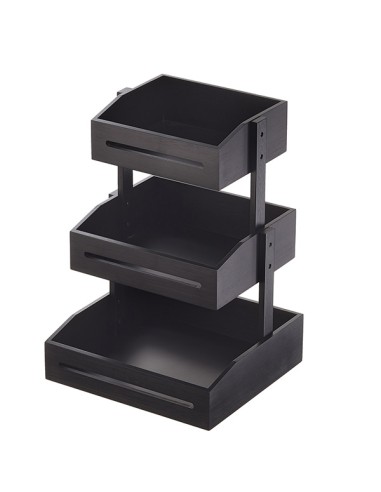Espositore buffet 3 piani 33x30x41cm bamboo nero Leone S0138.Z