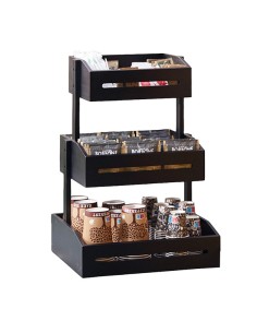 Espositore buffet 3 piani 33x30x41cm bamboo nero Leone S0138.Z 2