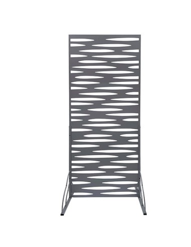 Pannello decorativo in metallo grigio con piadi laterali 80x180cm Verdemax 8582