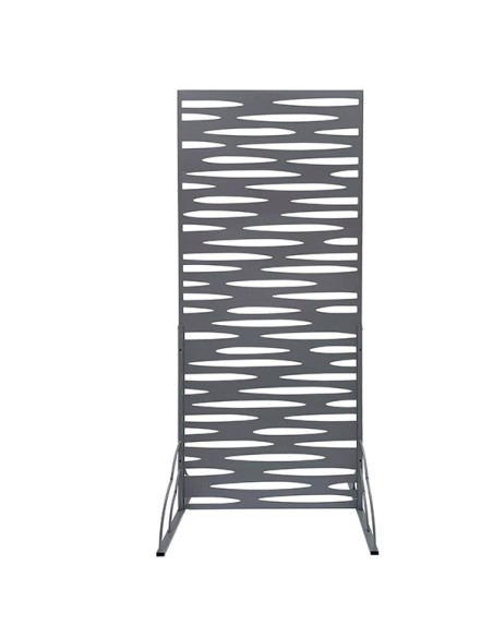 Pannello decorativo in metallo grigio con piadi laterali 80x180cm Verdemax 8582