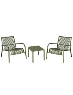Set da giardino Bamby con poltrone e tavolino verde Verdelook 750/82