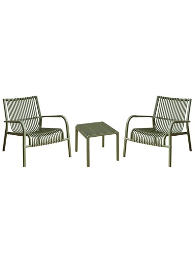 Set da giardino Bamby con poltrone e tavolino verde Verdelook 750/82