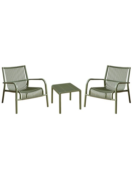 Set da giardino Bamby con poltrone e tavolino verde Verdelook 750/82