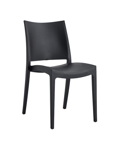 Sedia Flat in PP nero s/braccioli Verdelook 750/58
