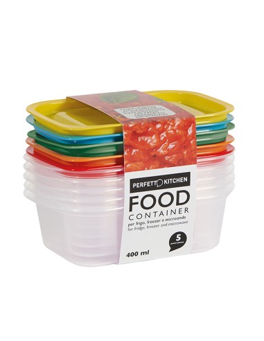 conf. 5pz contenitori alimenti in PP 164x111x51mm 400ml Perfetto 29310