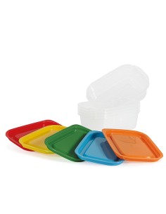 conf. 5pz contenitori alimenti in PP 185x125x56mm 600ml Perfetto 29311 2