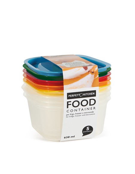 conf. 5pz contenitori alimenti in PP 150x137x69mm 630ml Perfetto 29312