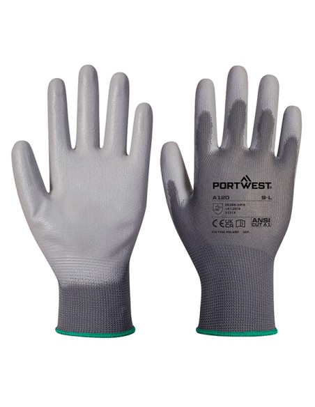 Guanti A120 con palmo in PU tg M grigio Portwest A120GRRM Portwest GUANTI DI PROTEZIONE