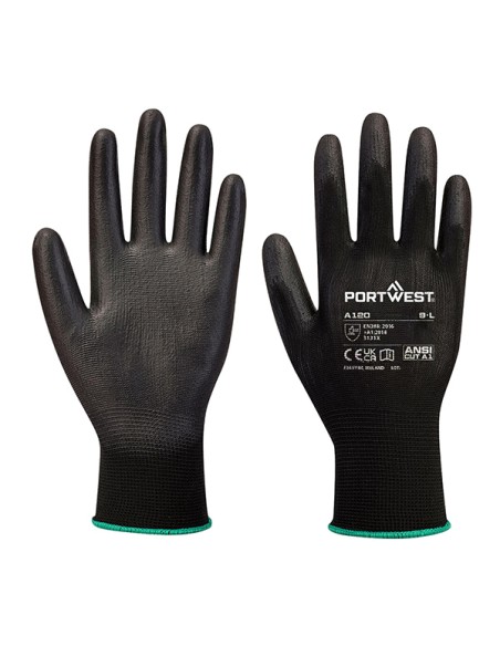 Guanti A195 touch con palmo in PU tg M nero Portwest A195K8RM Portwest GUANTI DI PROTEZIONE