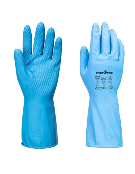 Conf 12 Guanti per alimenti tg L lattice azzurro Portwest AP76BLUL Portwest GUANTI DI PROTEZIONE