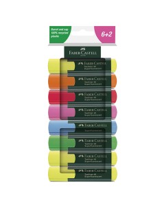 Astuccio 8 evidenziatori Textliner 48 superflourescente Faber Castell 254848 FABER-CASTELL COLORE LIQUIDO