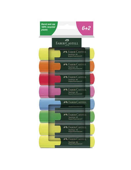 Astuccio 8 evidenziatori Textliner 48 superflourescente Faber Castell 254848 FABER-CASTELL COLORE LIQUIDO