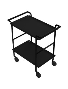 LINE'A carrello da servizio struttura nera - 2 ripiani NERI + Tovaglietta nera S LI-2RN-N30 STILCASA ACCESSORI PER IL BUFFET