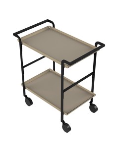 LINE'A carrello da servizio struttura nera - 2 ripiani SABBIA + Tovaglietta beig LI-2RS-S07 STILCASA ACCESSORI PER IL BUFFET