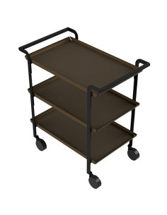 LINE'A carrello da servizio strattura nera - 3 ripiani NERI +Tovaglietta nera St LI-3RN-N30 STILCASA ACCESSORI PER IL BUFFET