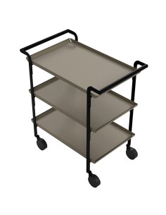 LINE'A carrello da servizio struttura nera - 3 ripiani SABBIA + Tovaglietta beig LI-3RS-S07 STILCASA ACCESSORI PER IL BUFFET