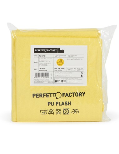 Conf 5 Panni in PU flash 34x36cm giallo Perfetto Factory 26592