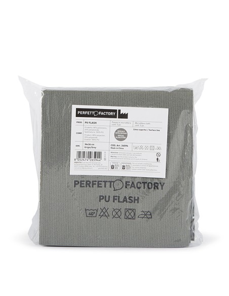 Conf 5 Panni in PU flash 34x36cm grigio Perfetto Factory 26594