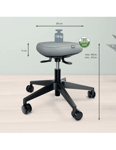 Sgabello Active con Ruote e Seduta Comfort Oscillante 65770095 LEITZ SEDUTE TECNICHE E SGABELLI