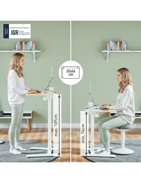 Scrivania Compatta pneumatica mobile pieghevole 65x46x74-109cm Leitz 65880001