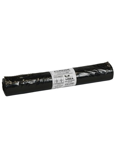 10 Rotoli sacchi rifiuti PCR 110L 72x110cm 30gr nero Bio Extrusion PCR030K