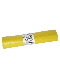 10 Rotoli sacchi rifiuti PCR 120L 90x120cm 60gr giallo Bio Extrusion PCR060F