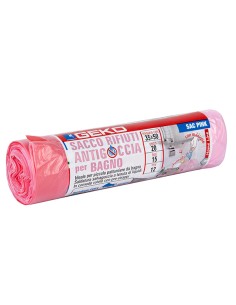 20 Sacchi rifiuti organici Sac Bio 35x50cm 15L 12my rosa Geko 8500100002 Geko SACCHI RIFIUTI