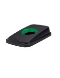 Coperchio per cestino SELECTO con foro nero/verde Rotho F800035