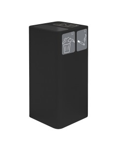 contenitore 100 lt nero cover gettacarta/posacenere 2 pitto adesivi 38,3x38,3x8 PU100F-GP-N STILCASA PATTUMIERE E BIDONI