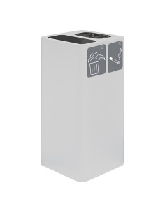 contenitore 100 lt bianco cover gettacarta/posacenere 2 pitto adesivi 38,3x38,3 PU100F-GP-B STILCASA PATTUMIERE E BIDONI