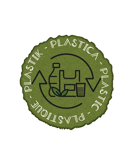 Etichetta autoadesiva raccolta differenziata plastica in vinile verde Medial Int 711901