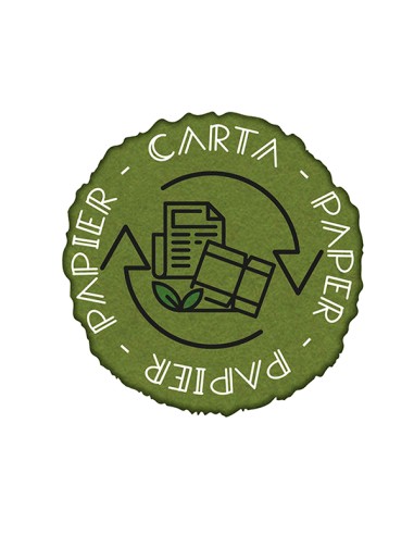 Etichetta autoadesiva raccolta differenziata carta vinile in verde Medial Intern 711902
