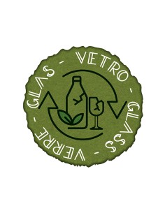 Etichetta autoadesiva raccolta differenziata vetro vinile in verde Medial Intern 711903